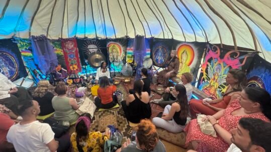 Sound bath ceremony at the Mind Body Spirit Festival London Olympia