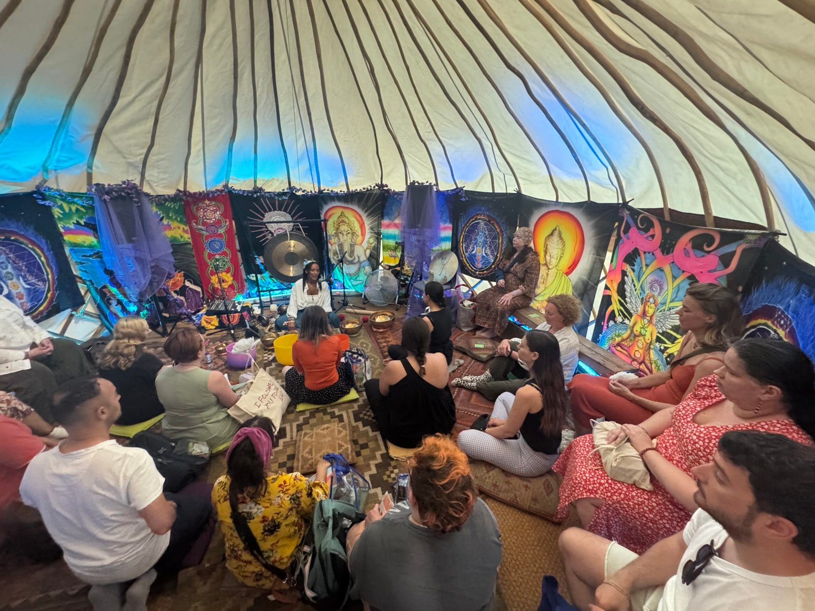 Sound bath ceremony at the Mind Body Spirit Festival London Olympia